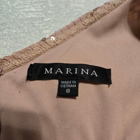 Marina Sequined Lace Gown Blush pink Feminine Mother of the bride Glamorous - Picture 6 of 13